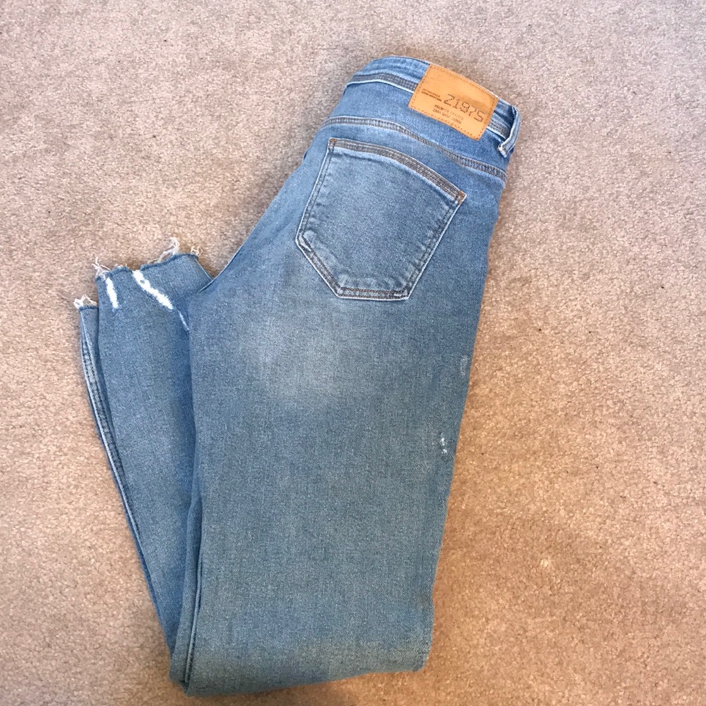 ZARA embellished skinny ankle denim